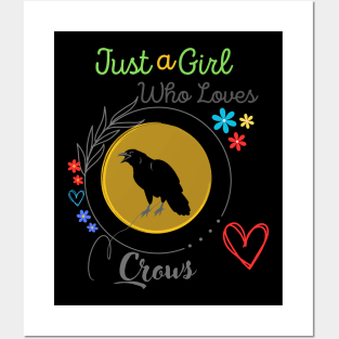 Just A Girl Who Loves Crows Posters and Art